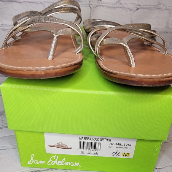 Sam Edleman Marinea Gold Leather 9.5 M - Picture 2 of 6